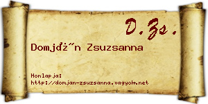 Domján Zsuzsanna névjegykártya